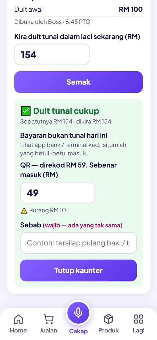 QR kurang RM10, sebab wajib