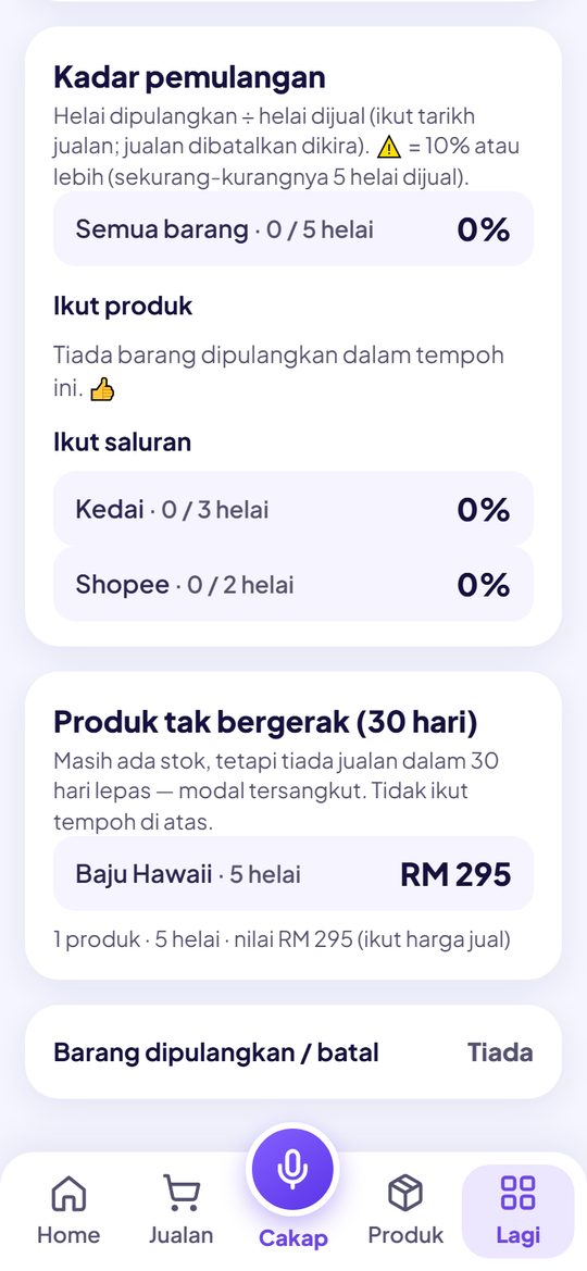 Produk tak bergerak 30 hari: Baju Hawaii RM295