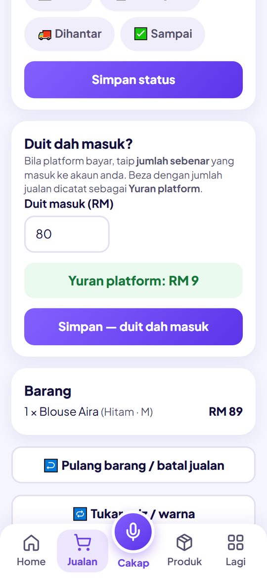 Duit dah masuk: yuran platform RM9